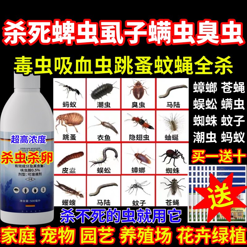 杀死蜱虫虱子螨虫臭虫高效杀虫剂蟑螂蚊子跳蚤室内户外养殖场速杀