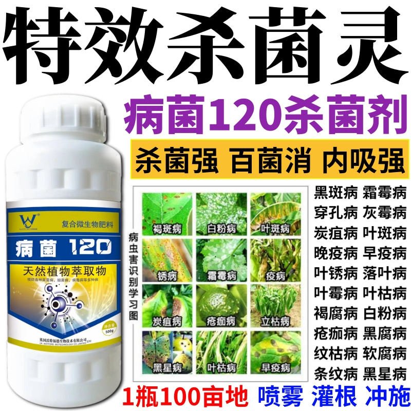 特效杀菌灵菌剂叶斑病炭疽病白粉病锈病黑痘病蔬菜果树花卉杀菌剂