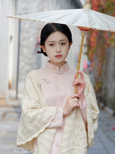 Зимнее демисезонное легкое ципао, коллекция 2023, светлый стиль, китайский стиль