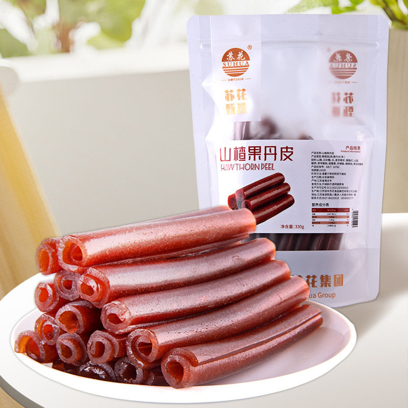 苏花果丹皮山楂卷330克每袋15支 儿童山楂制品 怀旧休闲山楂食品