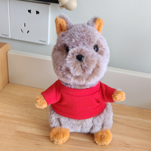 aoto可爱小熊毛绒玩具红色衣服短尾鼠公仔娃娃玩偶公司礼品可定制