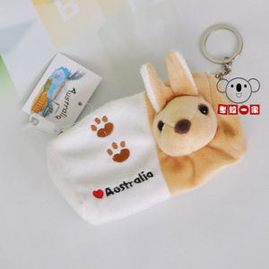 推荐毛绒玩具澳大利亚袋鼠零钱包娃娃公仔玩偶生日礼物可爱挂件D9