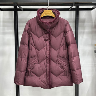 高品质妈妈羽绒服女2024新款中年女款洋气唐装中老年气质加厚外套