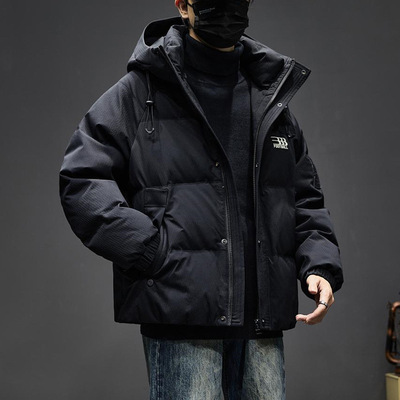 童先森短款羽绒服男款冬季白鸭绒加厚保暖面包服男士宽松连帽外套