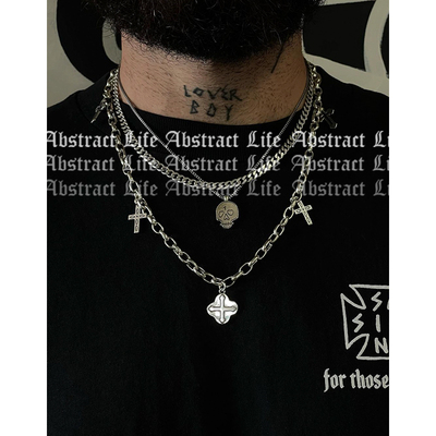 十字架项链唱哥特朋克摇滚暗黑