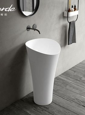 corde酒店名宿立柱方盆艺术盆个性墙出水卫生间洗手脸面盆人造石