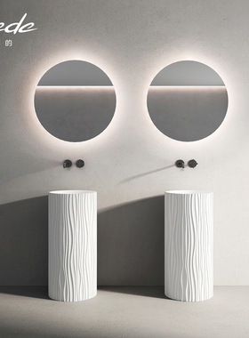 corde酒店名宿立柱方盆艺术盆个性墙出水卫生间洗手脸面盆人造石