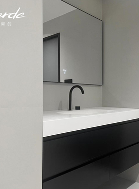 corde柯的杜邦可丽耐浴室柜定制一体盆洗手盆卫生间洗漱台镜柜