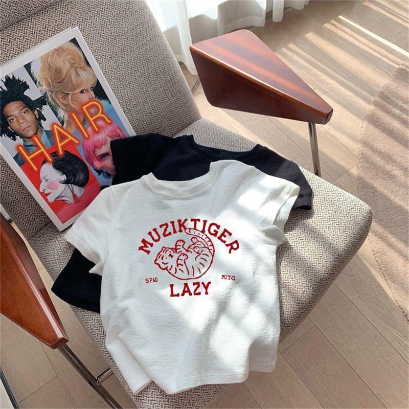 白色正肩短袖t恤女装夏季2025新款设计感小众小个子修身短款上衣