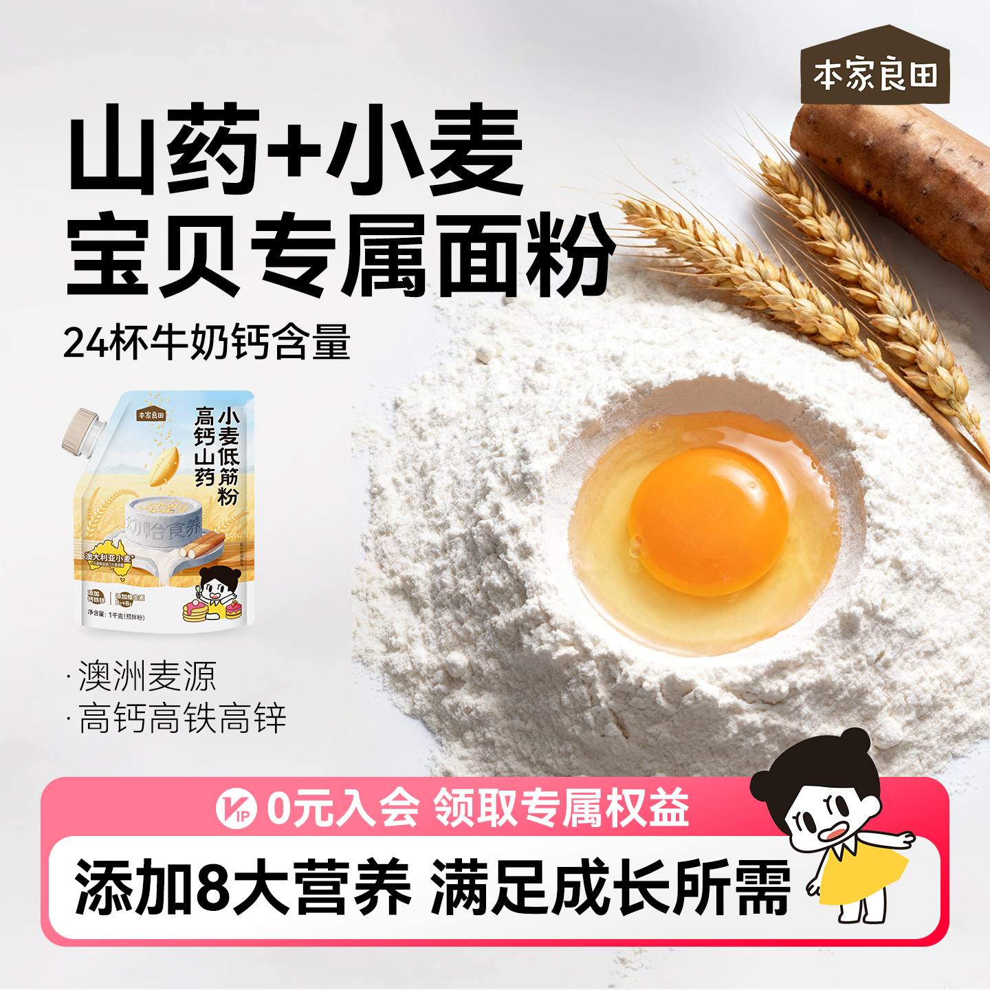 本家良田高钙山药小麦低筋面粉