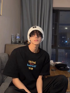 新款 T恤男女夏季 潮牌宽松纯棉情侣bf上衣 原创趣味短袖 STA国潮美式