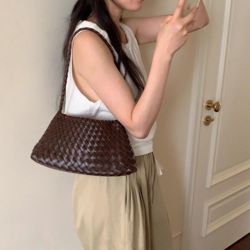 Dragon8943手工编织包高级感饺子包度假菜篮子女包手提单肩腋下包图片