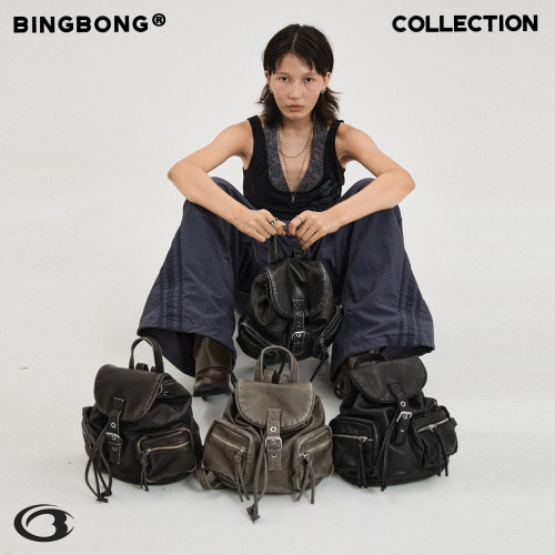 BINGBONG|瓦尔蒙复古做旧双肩包