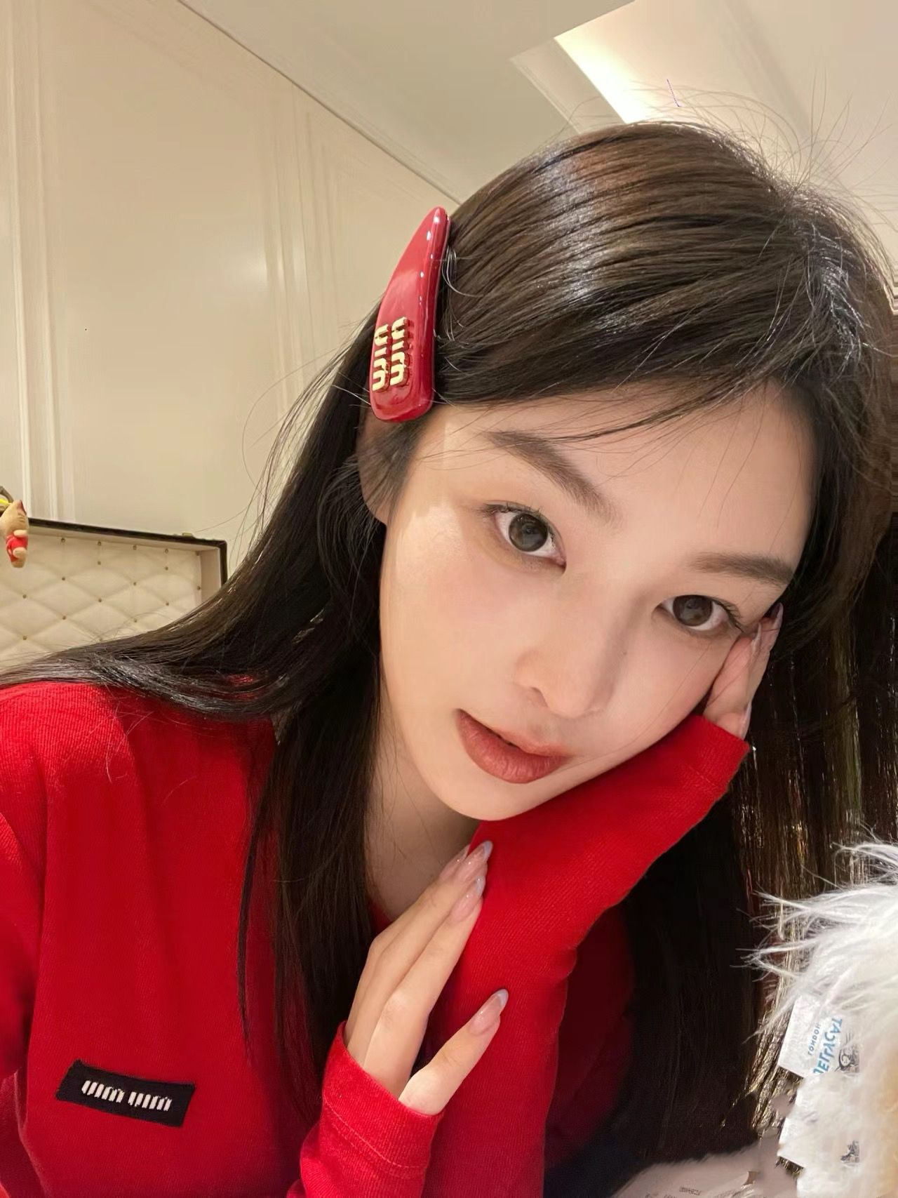 miu少女糖果色发夹弹簧夹侧边刘海夹发饰女pu材质气质贵气公主风