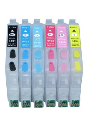 BM适用爱普生R210 R230 R310 R350 RX510 T0491永久芯片填充墨盒