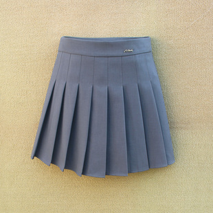 气质半身裙子 高腰显瘦a字裙时尚 短裙深灰色百褶裙女夏装 2025新款