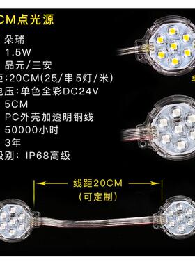 全彩5招公分控点光源户外防RHE水廓led像素灯七彩外广告牌跑马灯