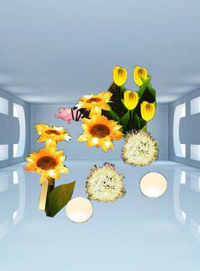 太阳能向日葵灯麦穗饰灯庭院户外装景观草地防 ED芦苇灯LOBA地水