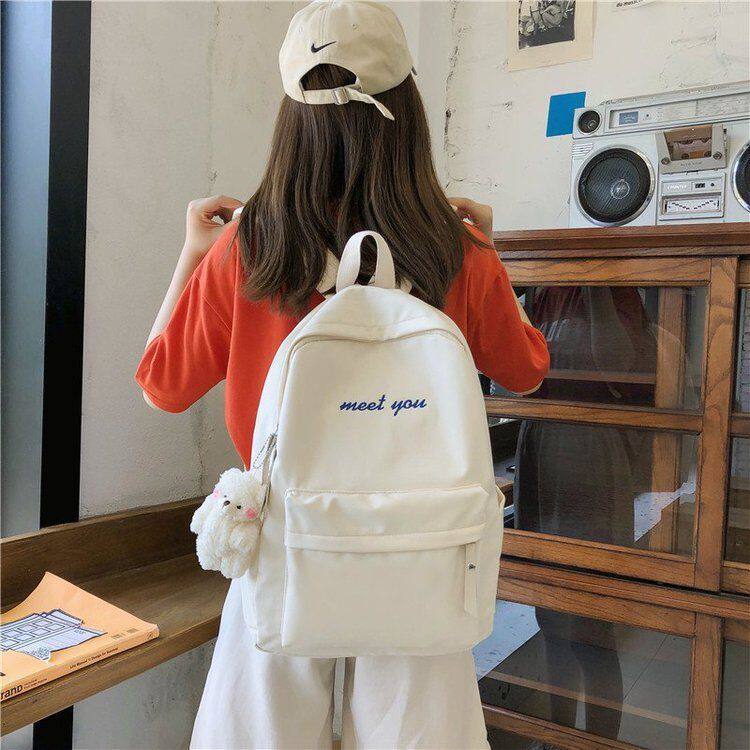 书包女韩版高中学生初中生日系可爱大容量ins少女背包双肩包简约
