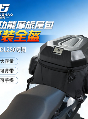适配铃木DL250尾包多功能后座包可放全盔45L摩旅背包防水骑行包