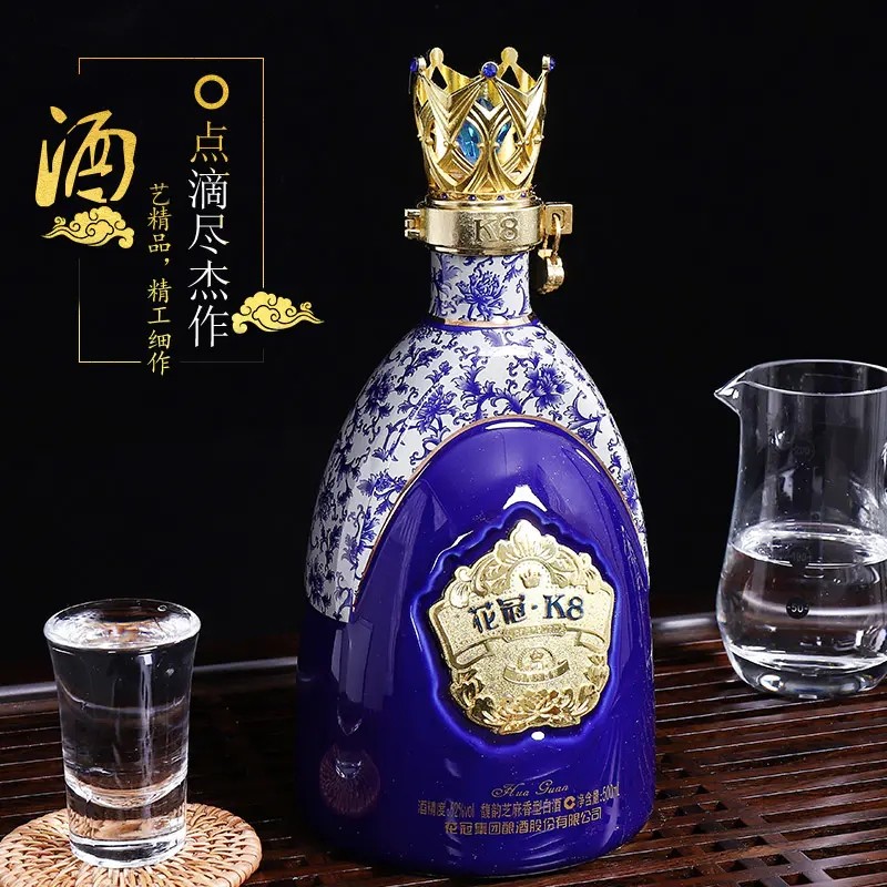 2017年花冠酒k8馥韵芝麻香52度礼品中国白酒单瓶价高端鲁酒老酒