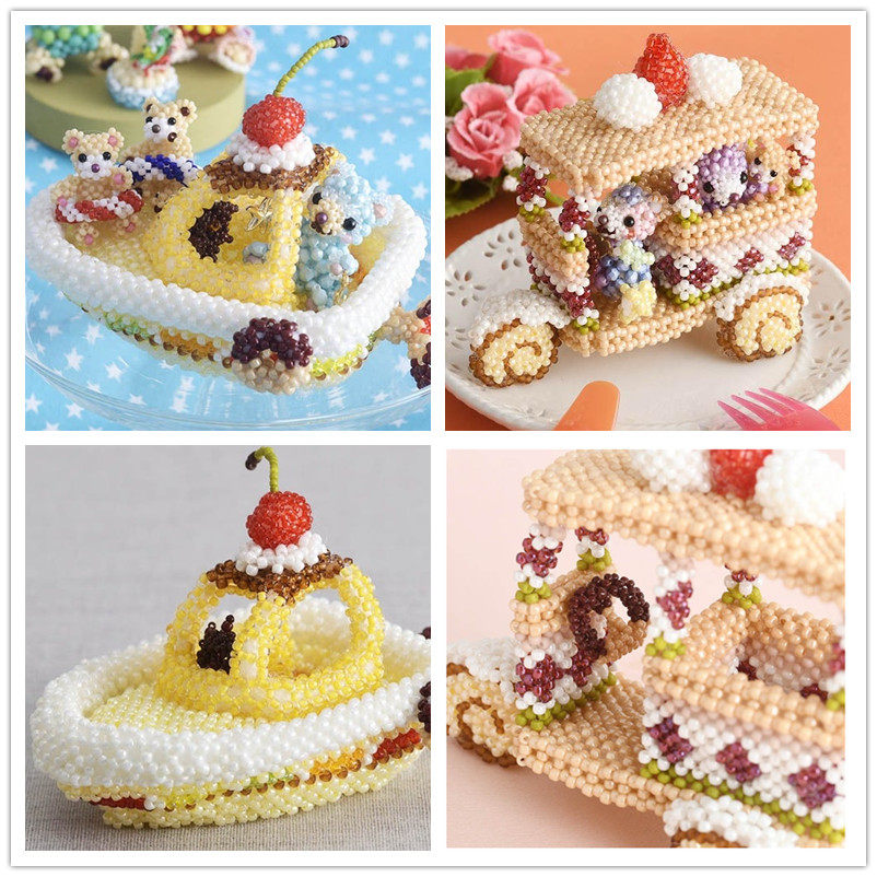 DIY串珠代配日本进口米珠摆件材料包樱桃香蕉船甜点玩具车日走