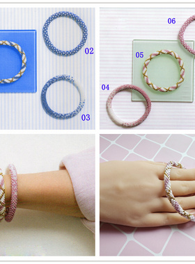 DIY串珠扩香手链日本进口米珠材料包含视频多巴胺手镯D中文走线图