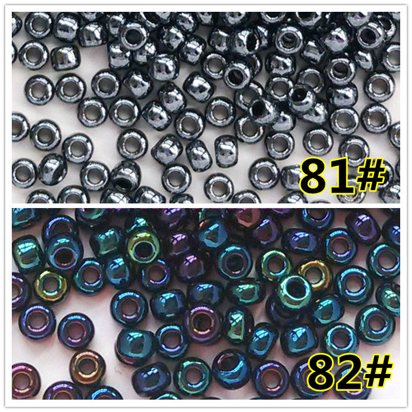 大头串珠材料 日本进口TOHO东宝米珠 2mm金属效果矿黑矿彩青81/82