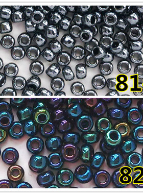 大头串珠材料 日本进口TOHO东宝米珠 2mm金属效果矿黑矿彩青81/82
