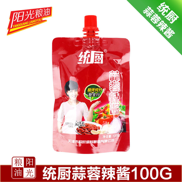 【阳光粮油】统厨蒜蓉辣酱100g天津蒜辣酱烧烤调味蘸酱烤冷面酱,粮油调味/速食/干货/烘焙,辣椒酱,淘宝优惠券,粉丝福利购,淘宝优惠卷