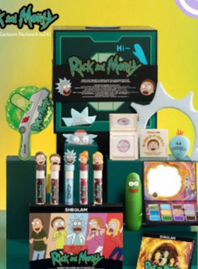 日本采购sheglam联名Rick and morty瑞克搭莫蒂彩妆套装唇彩眼影