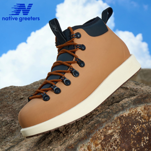 靴防水高帮鞋 native 工装 秋冬季 户外防滑 greeters男女马丁靴新款