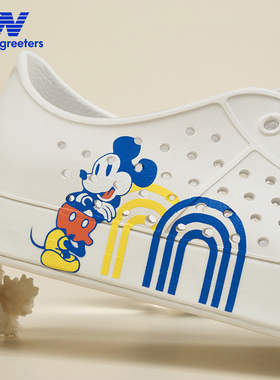 Native greeters 米老鼠男女洞洞鞋新品青春时尚 透气速干凉鞋