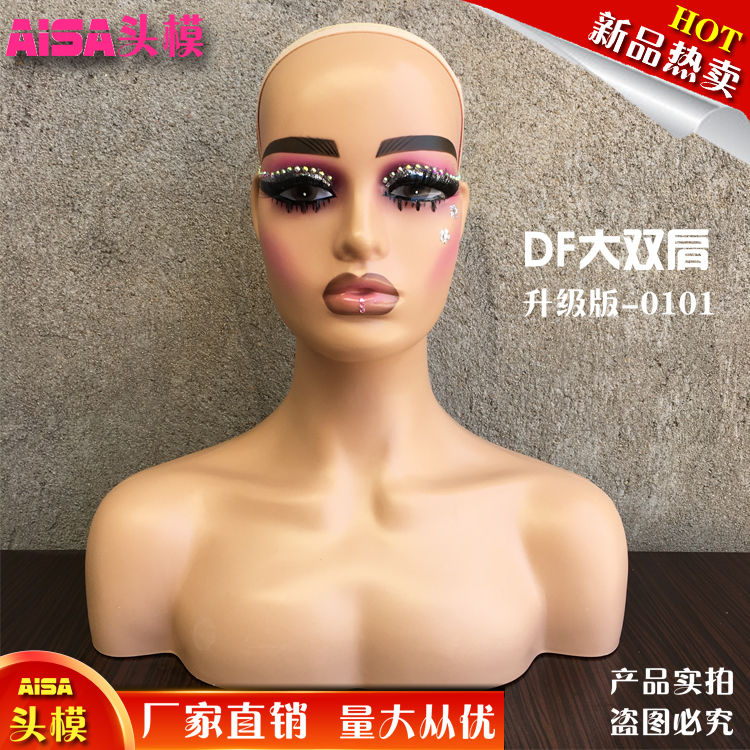 新款欧美时尚假发模特头性感夸张妆容假人头出口热销款MANNEQUIN
