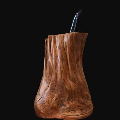 实木多功能复古根雕笔筒