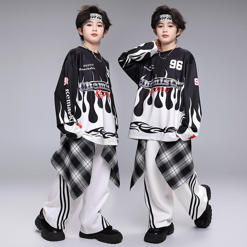 街舞儿童潮服hiphop童装架子鼓演出服男童嘻哈潮服女童元旦表演服
