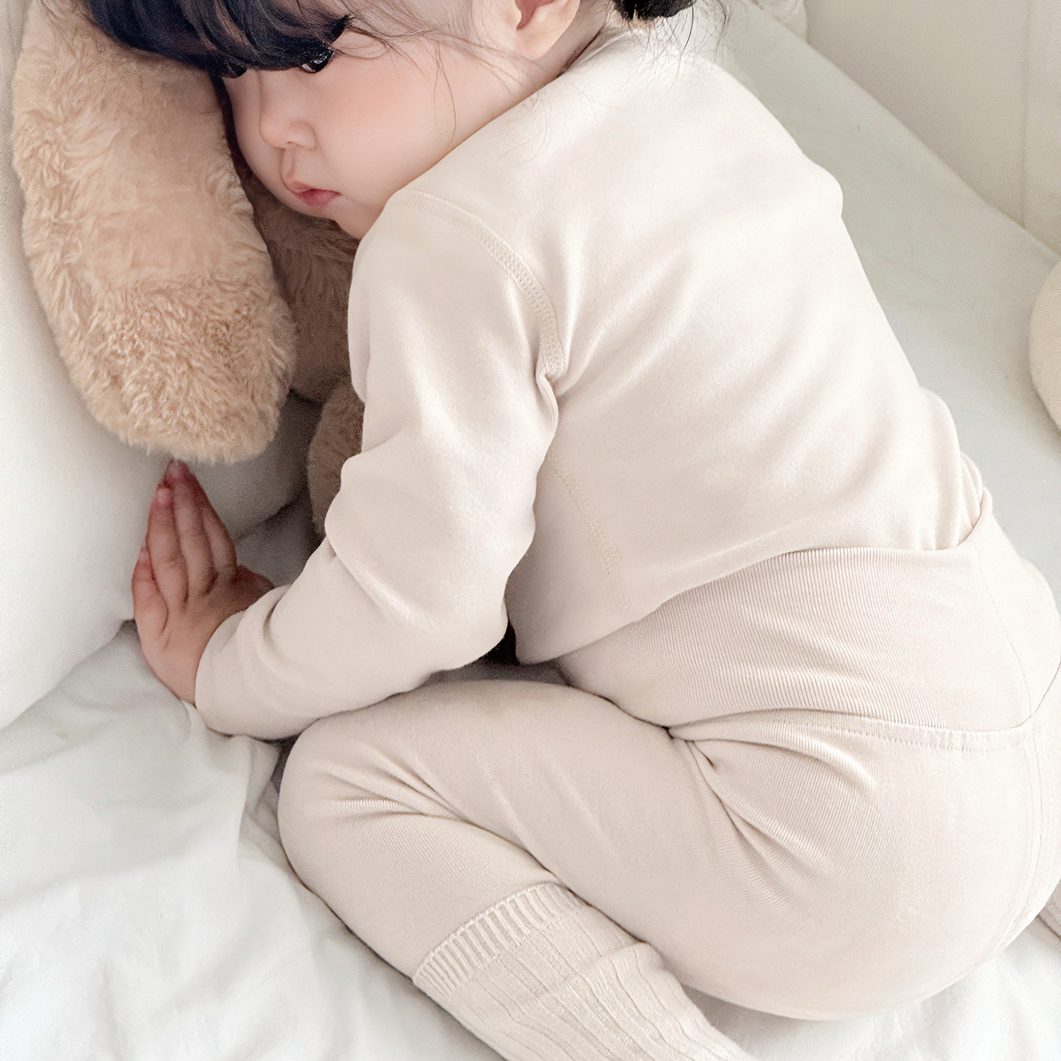 宝宝纯棉磨毛高腰护肚秋衣秋裤套装儿童保暖内衣男童女童修身睡衣