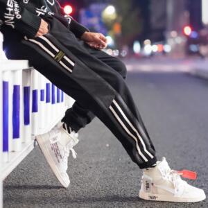 2023春装休束脚裤闲裤撞色工装裤男大码青春百搭有视频-K9303-P50图片