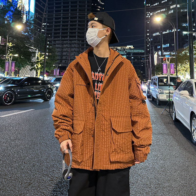 抖音冲锋衣加棉外套加厚夹棉保暖冬装冲锋衣棉服棉衣8001p128图片