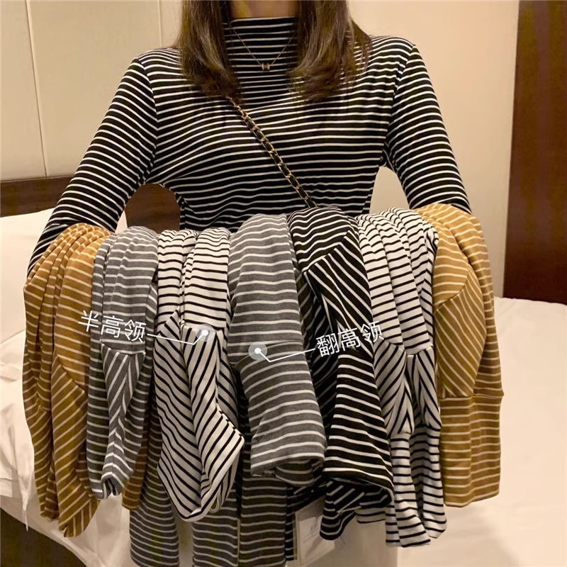 新款长袖小众时髦薄款打底衫