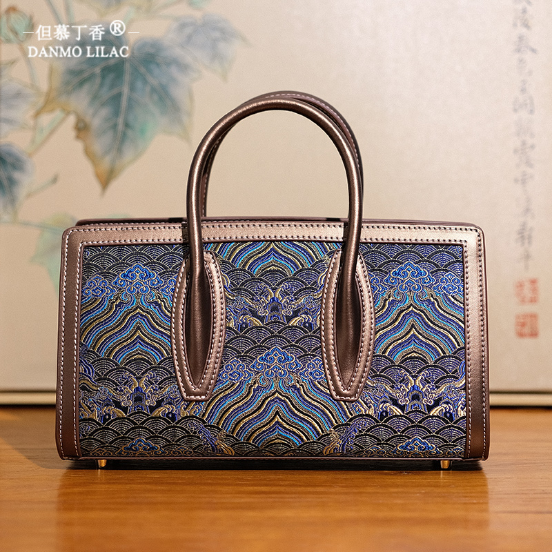 新品中国风非遗宋锦包包新中式横款通勤托特包女士手提包斜跨包