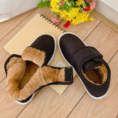 保暖妈妈鞋 中老年 厚底女加绒老棉鞋 男手工包跟冬季 包邮 居家冬季