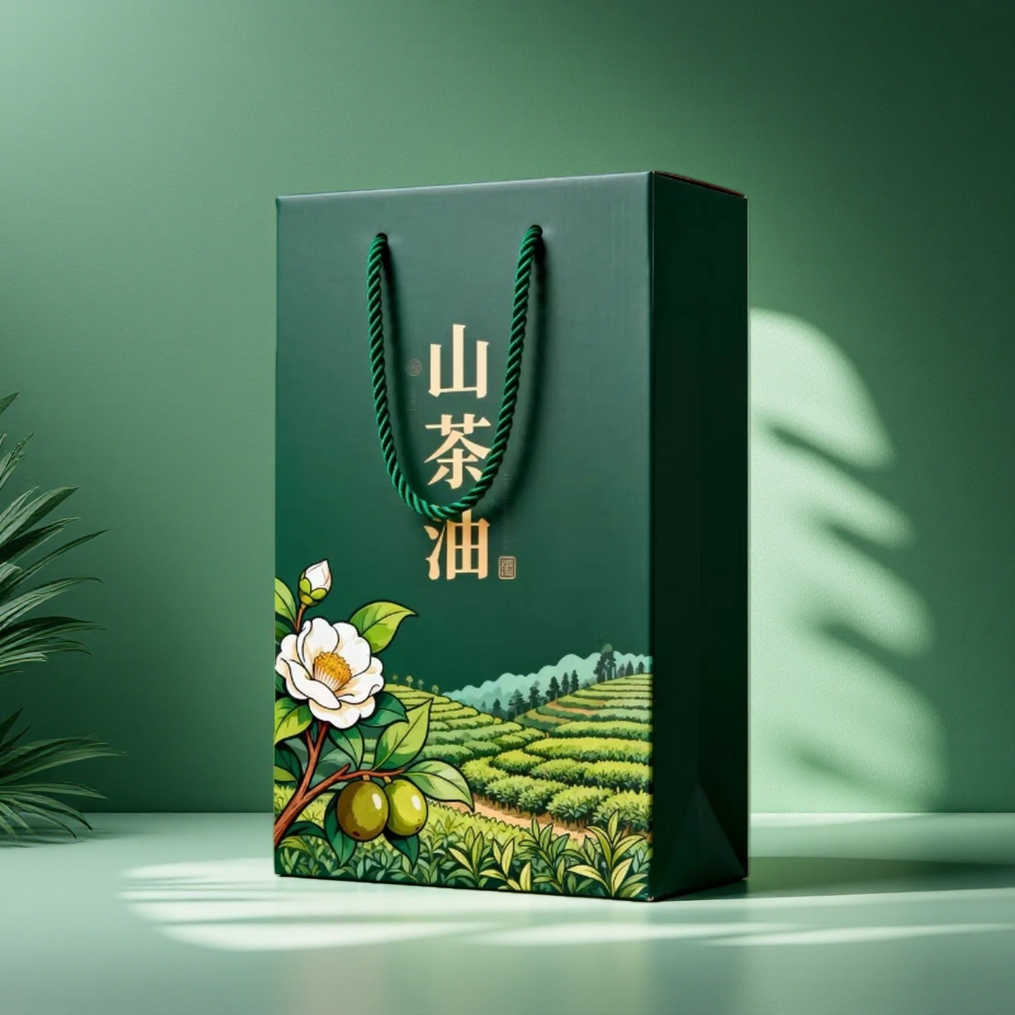 10个山茶油手提礼盒现货橄榄油核桃油两瓶装包装盒食用植物油现货