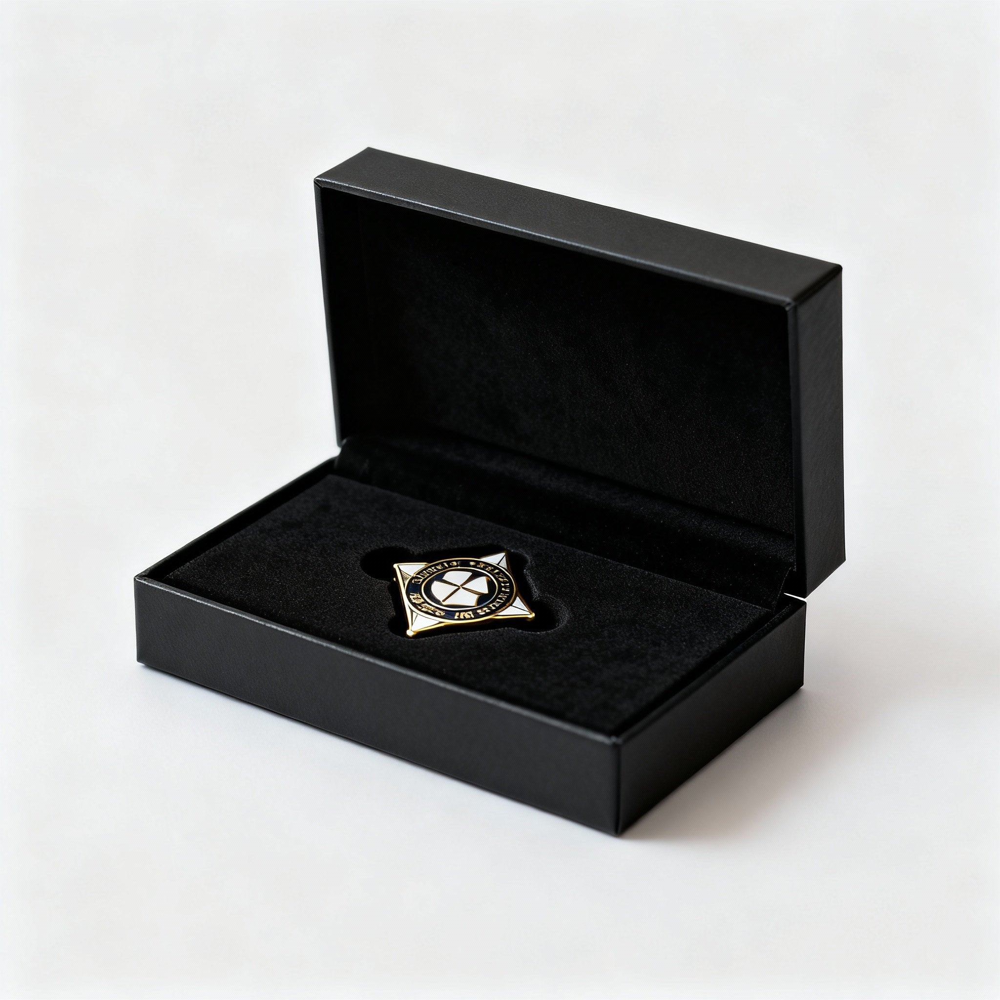 定制徽章盒马拉松奖牌翻盖盒包装可印LOGO收纳绒盒U盘收藏盒子