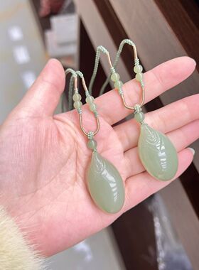 玉阅珠宝和田玉绿色复古项坠