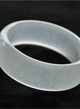 a货阿富汗白玉缠丝冰种手镯