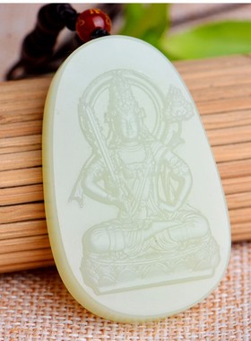 新疆和田玉本命佛守护神吊坠生肖牛虎虚空藏观音菩萨现货全新挂