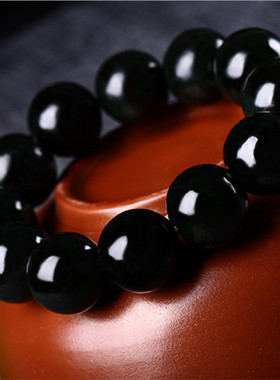 时尚风细腻墨玉手串包邮