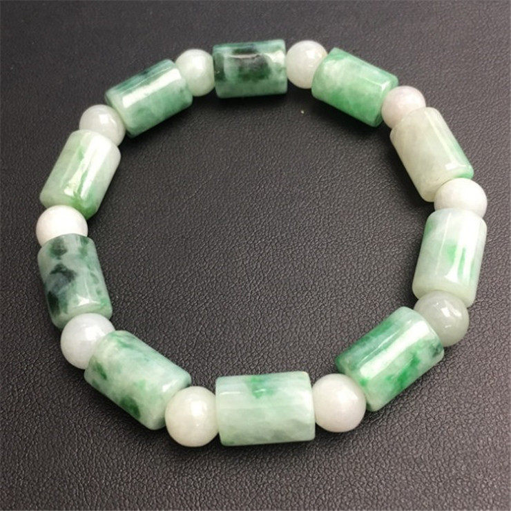 A货翡翠玉石手链手工编织路路通手串手链缅甸桶珠精选送礼