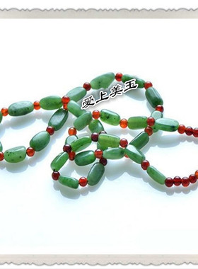 玉器玉石项链纯手工串珠和田碧玉珠项链珠宝